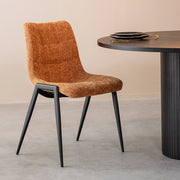 Eetkamerstoel Noor Cognac Elite Zwart Metalen Frame 51x41x84 cm-Eetkamerstoelen-LABEL51