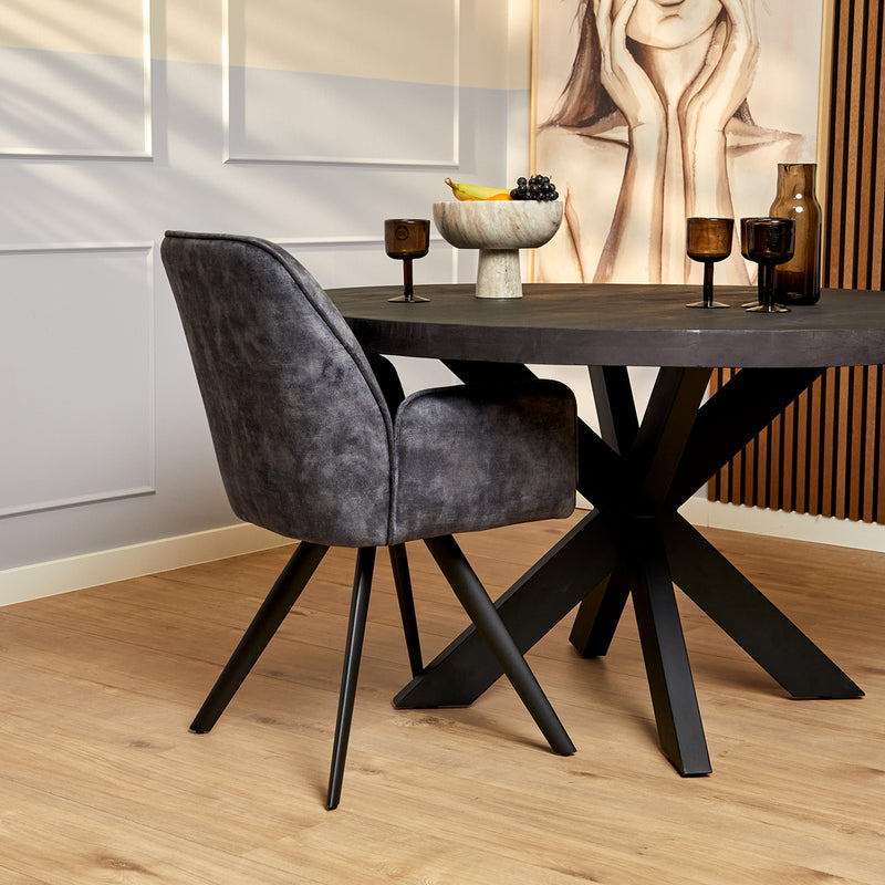 Eetkamerstoel Nova Antraciet 60x65x89 cm-Eetkamerstoelen-Starfurn