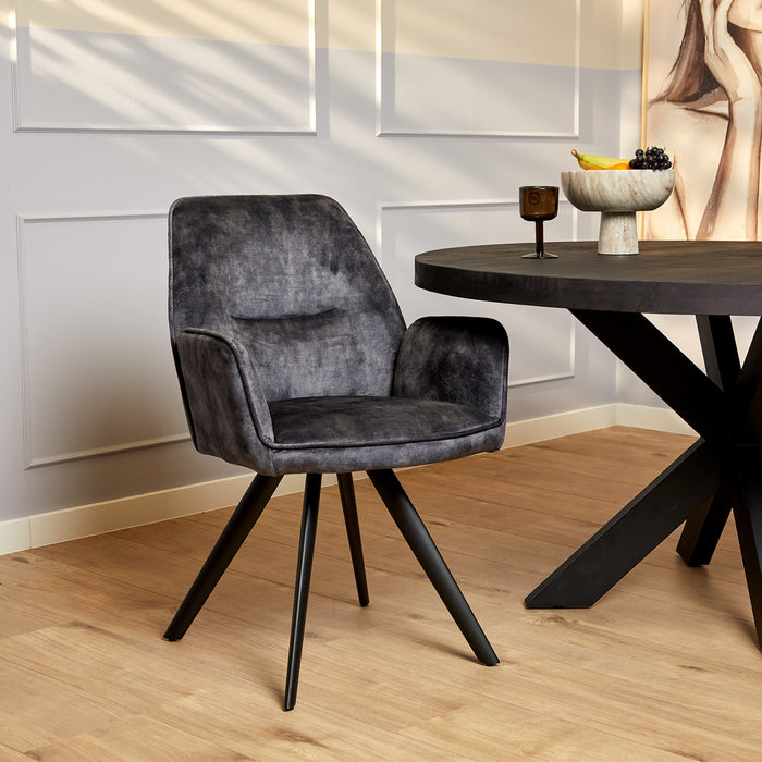 Eetkamerstoel Nova | Antraciet-Eetkamerstoelen-Starfurn