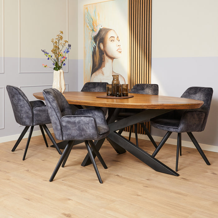 Eetkamerstoel Nova | Antraciet-Eetkamerstoelen-Starfurn