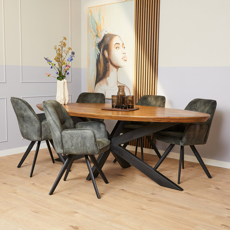 Eetkamerstoel Nova Hunter Groen 60x65x89 cm-Eetkamerstoelen-Starfurn