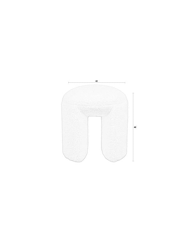 Eetkamerstoel Noxx Polyester Beige Ø42x46 cm-Krukken-Creating Home