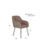 Eetkamerstoel Otis Polyester Taupe – maattekening