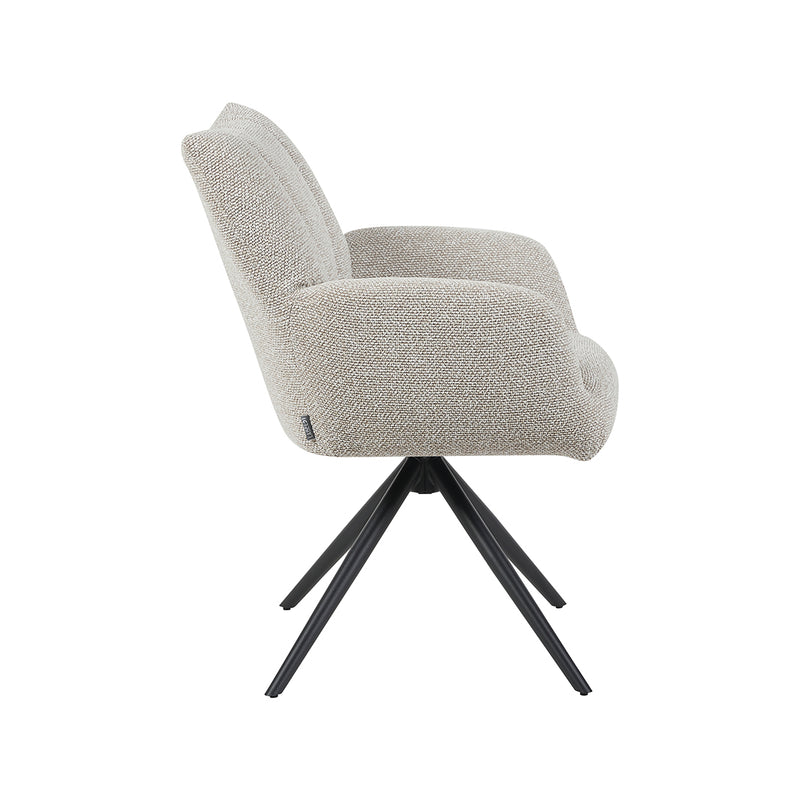 Eetkamerstoel Padua Naturel Royal Boucle Draaibaar 65x66x86 cm-Eetkamerstoelen-LABEL51
