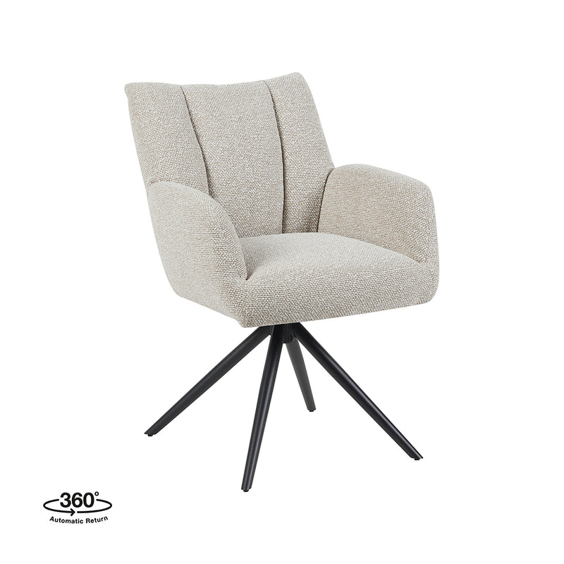 Eetkamerstoel Padua Naturel Royal Boucle Draaibaar 65x66x86 cm-Eetkamerstoelen-LABEL51