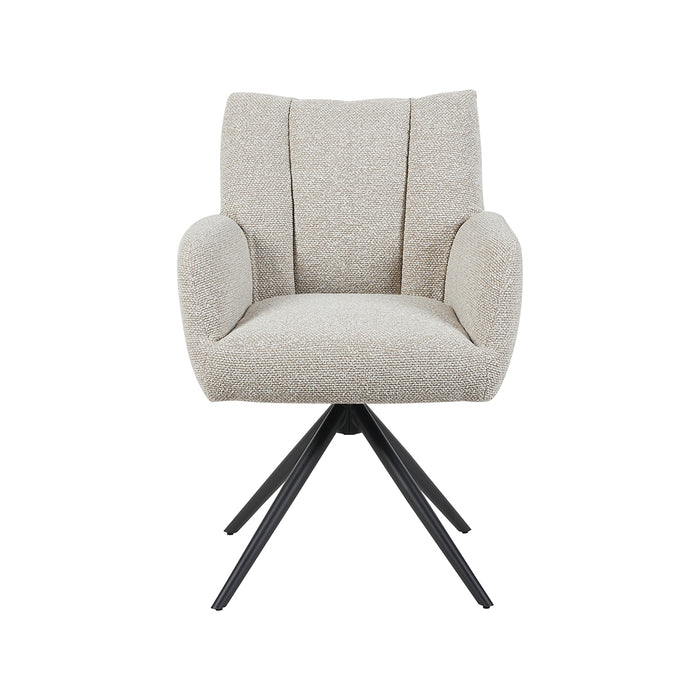Eetkamerstoel Padua - Naturel - Royal Boucle - Draaibaar-Eetkamerstoelen-LABEL51