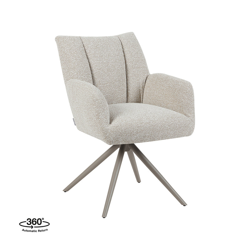 Eetkamerstoel Padua Naturel Royal Boucle Taupe Metalen-Eetkamerstoelen-LABEL51