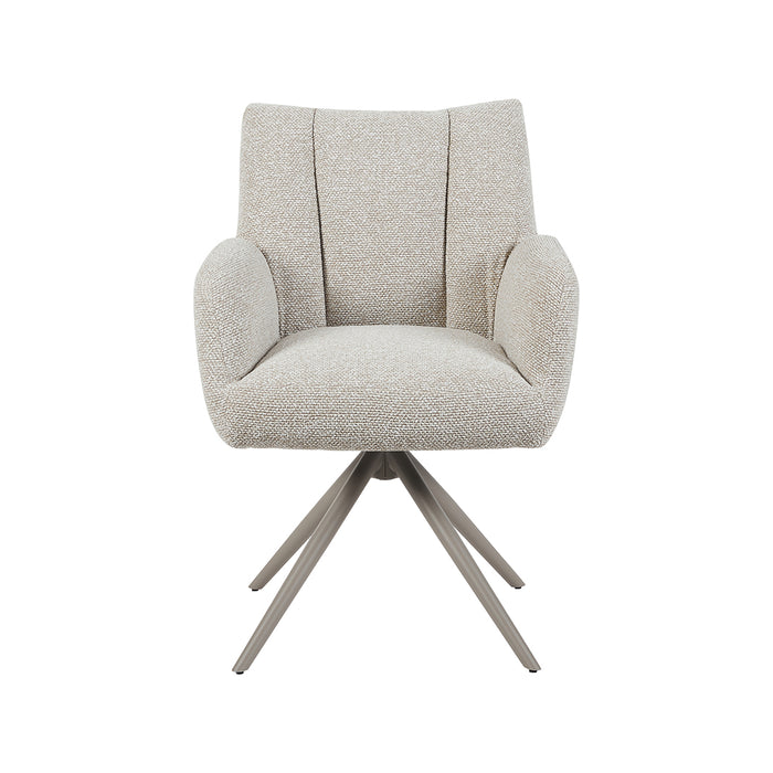 Eetkamerstoel Padua - Naturel - Royal Boucle - Taupe Metalen-Eetkamerstoelen-LABEL51