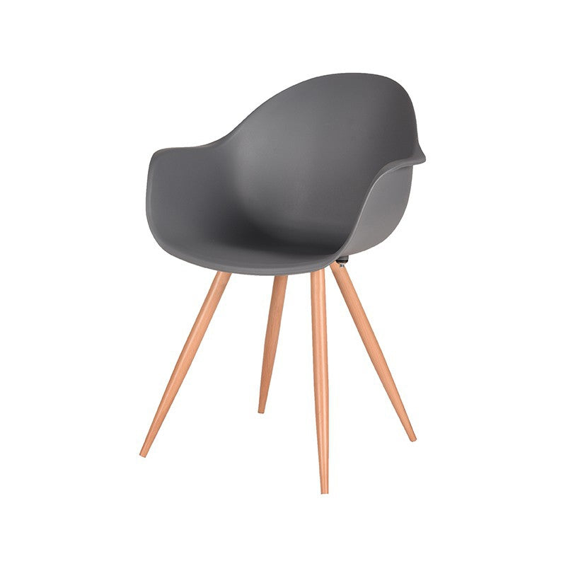 Eetkamerstoel Parma Antraciet PP Naturel Houtlook Frame-Eetkamerstoelen-LABEL51