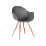 Eetkamerstoel Parma Antraciet PP Naturel Houtlook Frame-Eetkamerstoelen-LABEL51
