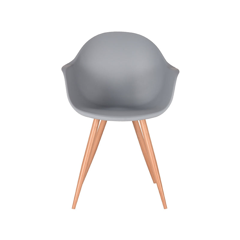 Eetkamerstoel Parma Grijs PP Naturel Houtlook Frame 58x54x85 cm-Eetkamerstoelen-LABEL51