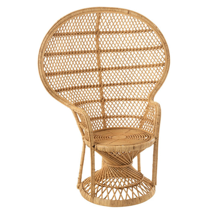 Eetkamerstoel Peacock met Kussen Rattan Natuurlijk-Eetkamerstoelen-J-Line