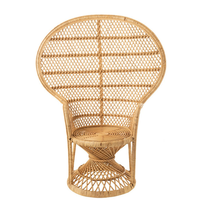 Eetkamerstoel Peacock met Kussen Rattan Natuurlijk-Eetkamerstoelen-J-Line