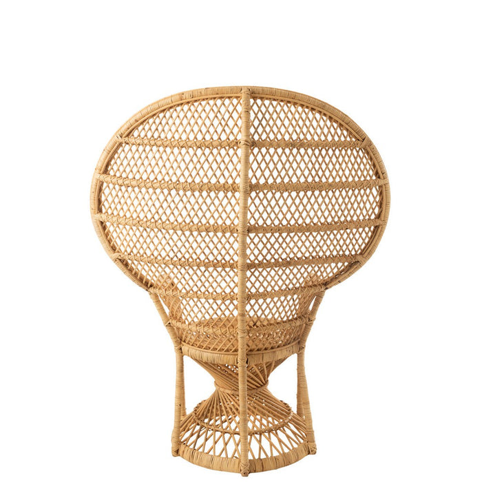 Eetkamerstoel Peacock met Kussen Rattan Natuurlijk-Eetkamerstoelen-J-Line