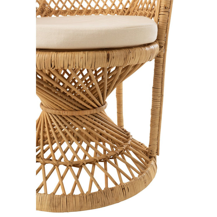 Eetkamerstoel Peacock met Kussen Rattan Natuurlijk-Eetkamerstoelen-J-Line