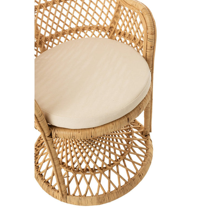 Eetkamerstoel Peacock met Kussen Rattan Natuurlijk-Eetkamerstoelen-J-Line