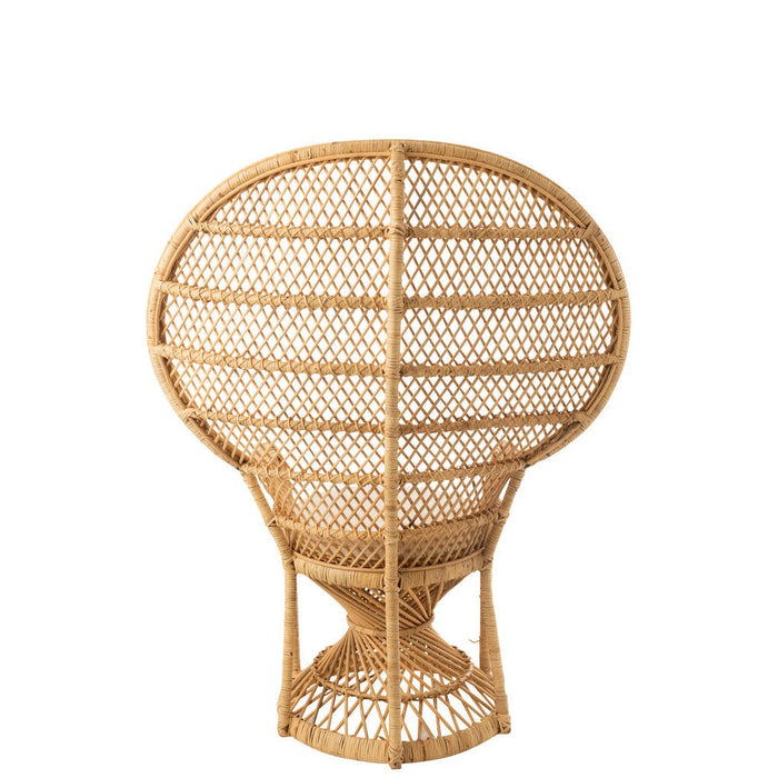 Eetkamerstoel Peacock met Kussen Rattan Natuurlijk-Eetkamerstoelen-J-Line