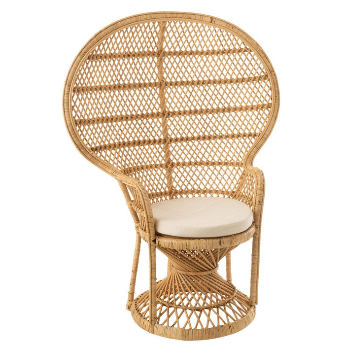 Eetkamerstoel Peacock met Kussen Rattan Natuurlijk-Eetkamerstoelen-J-Line