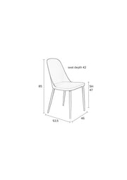 Eetkamerstoel Pip All Steel Beige 54x46 cm-Eetkamerstoelen-Creating Home