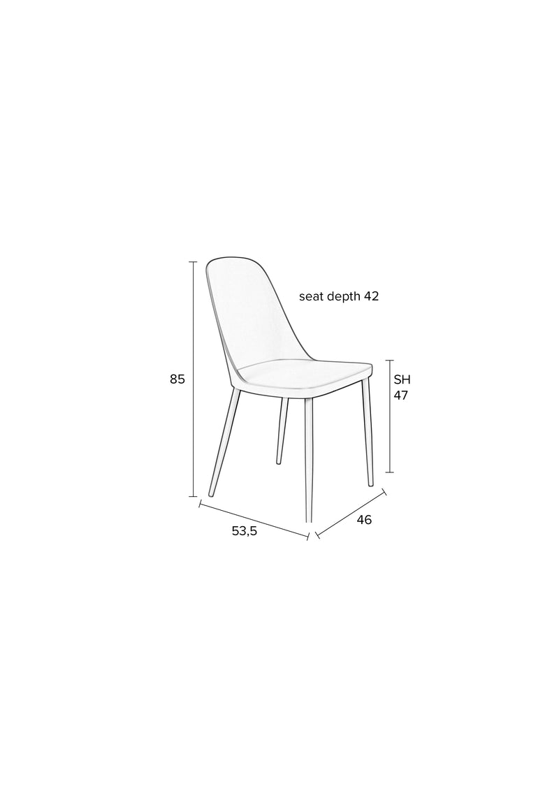 Eetkamerstoel Pip All Steel Beige 54x46 cm-Eetkamerstoelen-Creating Home