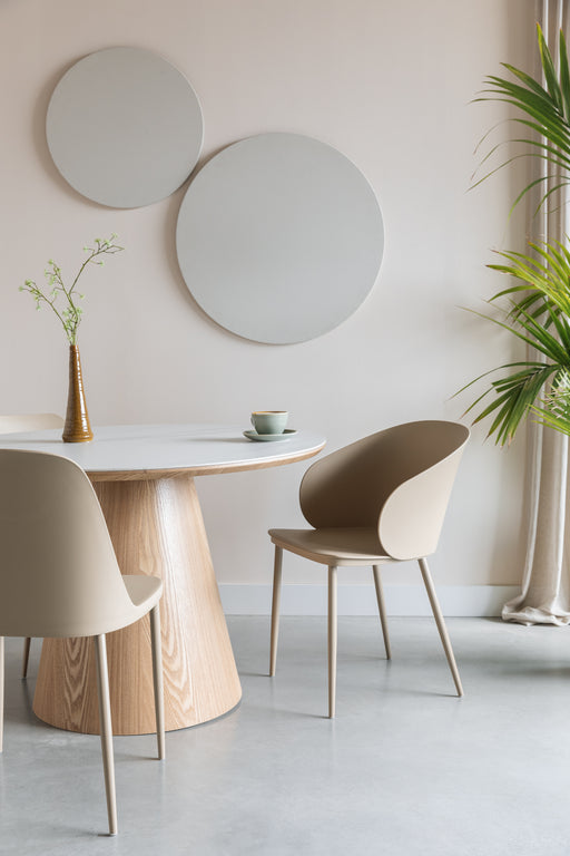 Eetkamerstoel Pip All Steel Beige 54x46 cm-Fauteuils-Creating Home