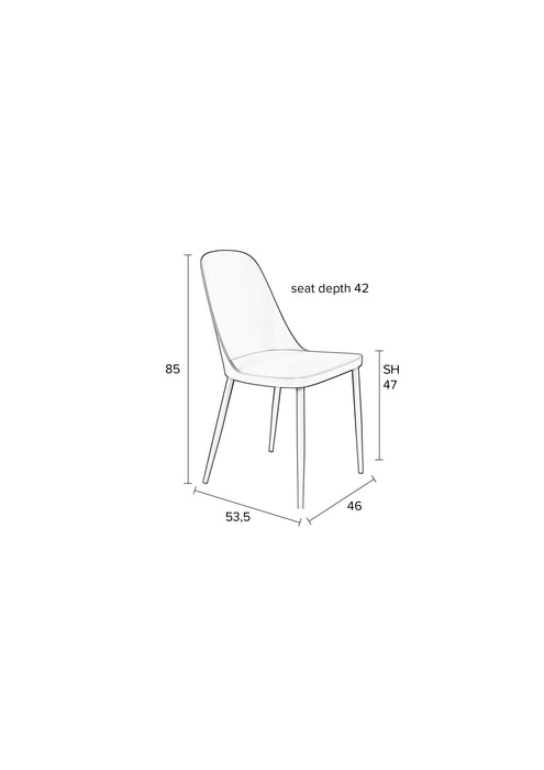 Eetkamerstoel Pip Polypropyleen Roze 53.5x46 cm-Fauteuils-Creating Home