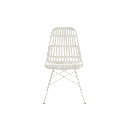 Eetkamerstoel Rachel Outdoors Met | Rattan Wit-Eetkamerstoelen-J-Line