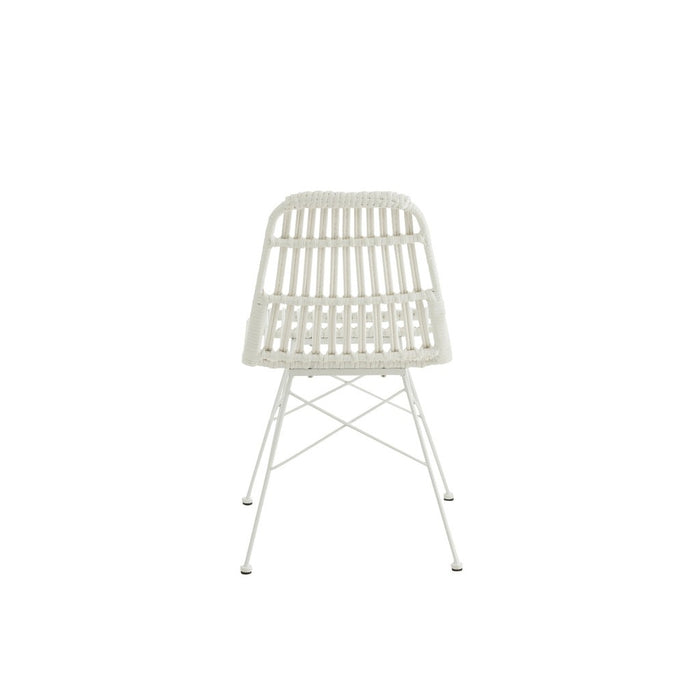 Eetkamerstoel Rachel Outdoors Met | Rattan Wit-Eetkamerstoelen-J-Line