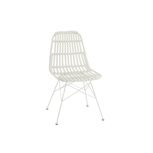 Eetkamerstoel Rachel Outdoors Met | Rattan Wit-Eetkamerstoelen-J-Line