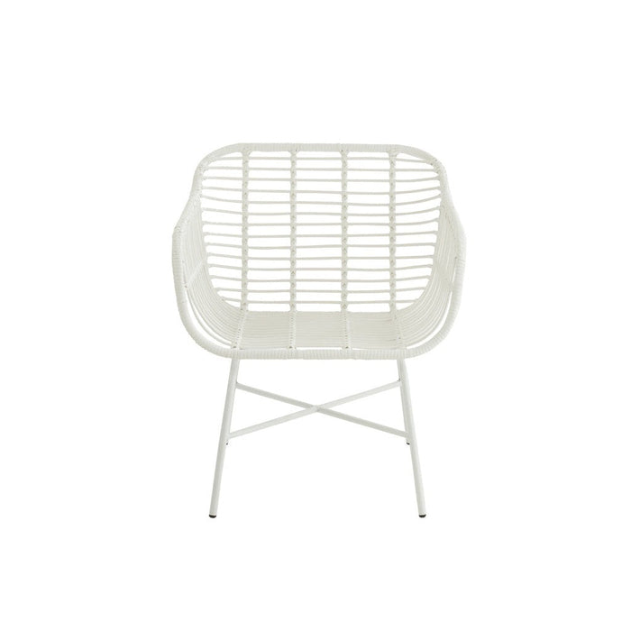 Eetkamerstoel Rachelle Outdoors Met | Rattan Wit-Eetkamerstoelen-J-Line