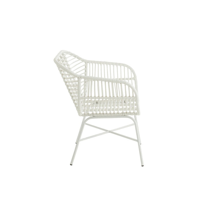 Eetkamerstoel Rachelle Outdoors Met | Rattan Wit-Eetkamerstoelen-J-Line