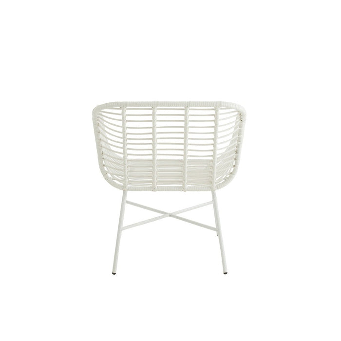 Eetkamerstoel Rachelle Outdoors Met | Rattan Wit-Eetkamerstoelen-J-Line