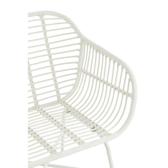 Eetkamerstoel Rachelle Outdoors Met | Rattan Wit-Eetkamerstoelen-J-Line