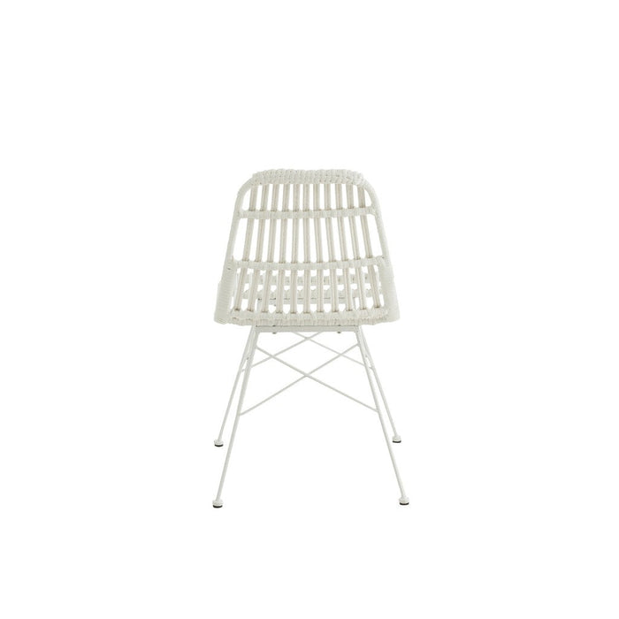 Eetkamerstoel Rachelle Outdoors Met | Rattan Wit-Eetkamerstoelen-J-Line