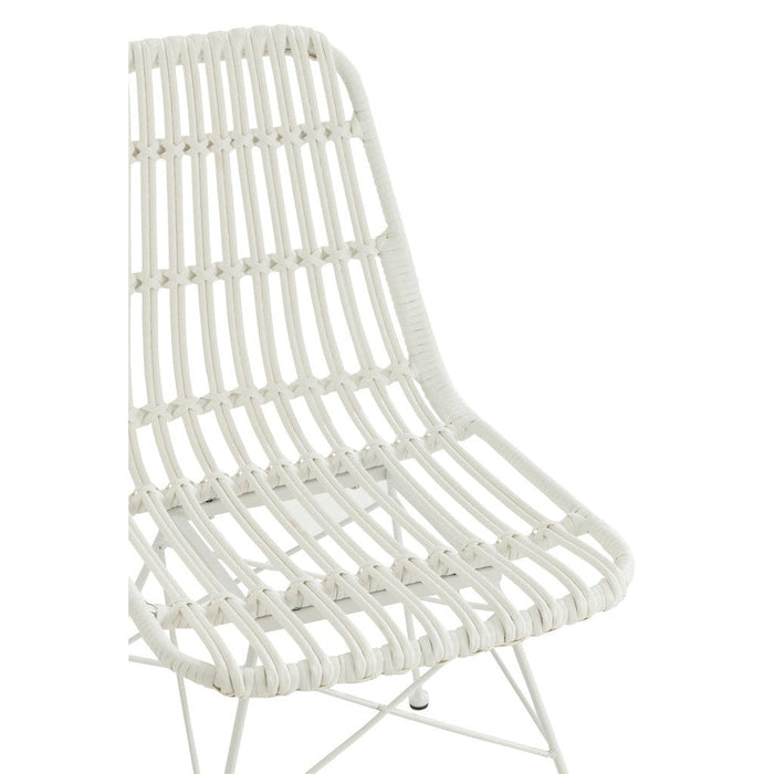 Eetkamerstoel Rachelle Outdoors Met | Rattan Wit-Eetkamerstoelen-J-Line