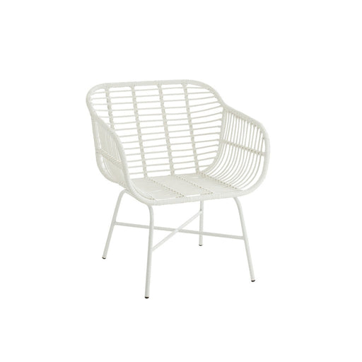 Eetkamerstoel Rachelle Outdoors Met | Rattan Wit-Eetkamerstoelen-J-Line