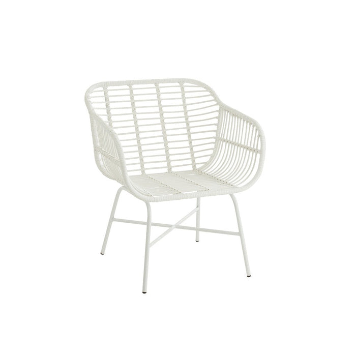 Eetkamerstoel Rachelle Outdoors Met | Rattan Wit-Eetkamerstoelen-J-Line