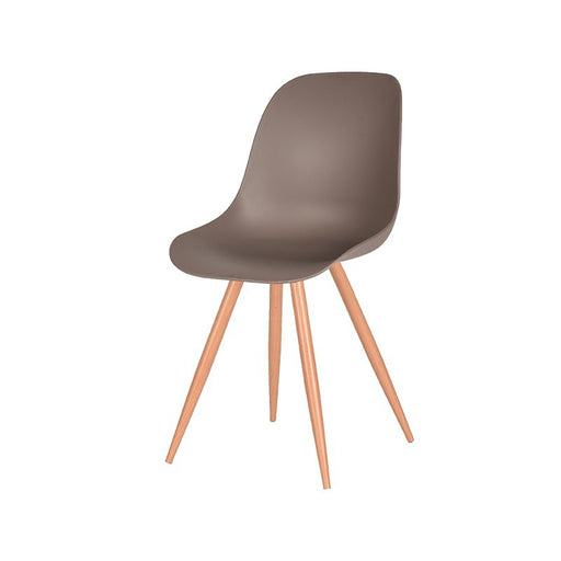Eetkamerstoel Rimini Coffee PP Naturel Houtlook Frame 46x54x88 cm-Eetkamerstoelen-LABEL51