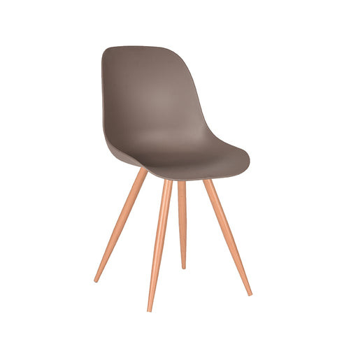 Eetkamerstoel Rimini Coffee PP Naturel Houtlook Frame 46x54x88 cm-Eetkamerstoelen-LABEL51