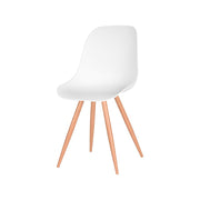 Eetkamerstoel Rimini Wit PP Naturel Houtlook Frame 46x54x88 cm-Eetkamerstoelen-LABEL51