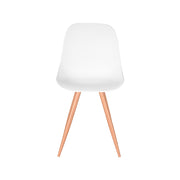 Eetkamerstoel Rimini Wit PP Naturel Houtlook Frame 46x54x88 cm-Eetkamerstoelen-LABEL51