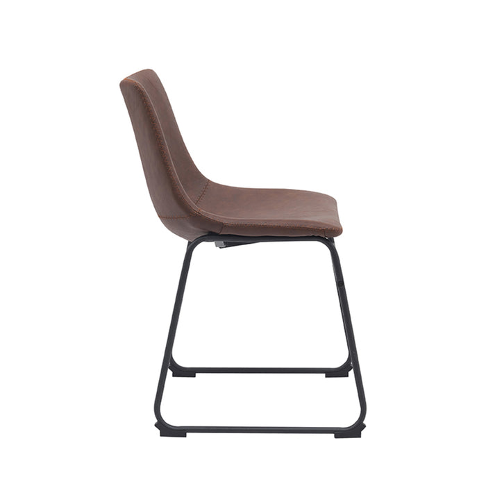 Eetkamerstoel Risto - Bruin - Kunstleder-Eetkamerstoelen-LABEL51