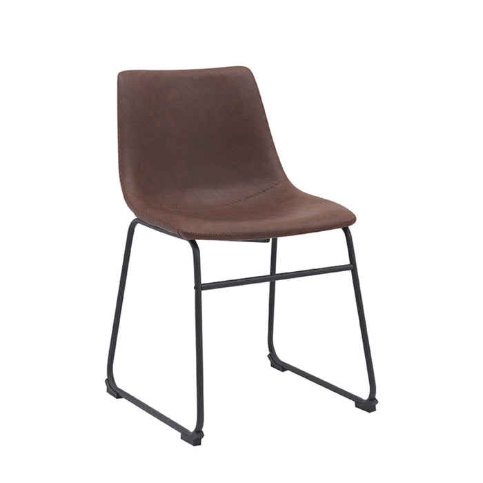 Eetkamerstoel Risto - Bruin - Kunstleder-Eetkamerstoelen-LABEL51