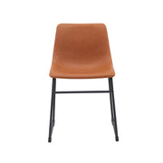 Eetkamerstoel Risto Cognac Kunstleder 47x55x79 cm-Eetkamerstoelen-LABEL51