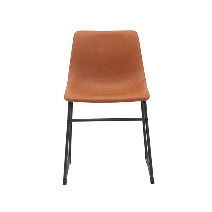 Eetkamerstoel Risto - Cognac - Kunstleder-Eetkamerstoelen-LABEL51
