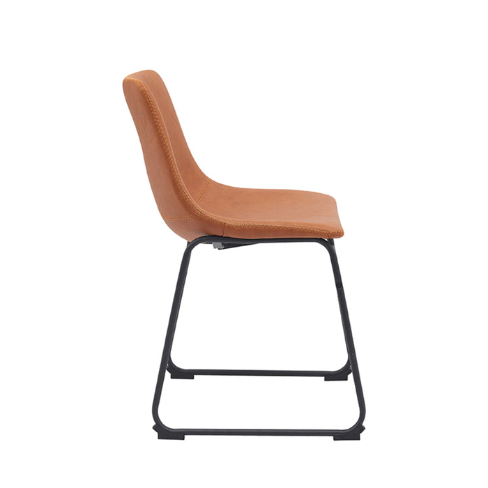 Eetkamerstoel Risto - Cognac - Kunstleder-Eetkamerstoelen-LABEL51