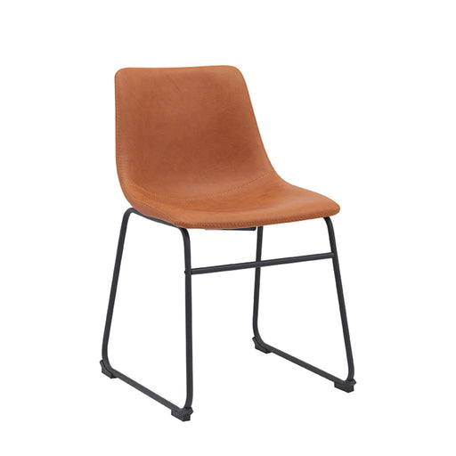 Eetkamerstoel Risto - Cognac - Kunstleder-Eetkamerstoelen-LABEL51