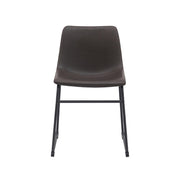 Eetkamerstoel Risto Donkerbruin Kunstleder 47x55x79 cm-Eetkamerstoelen-LABEL51