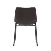 Eetkamerstoel Risto Donkerbruin Kunstleder 47x55x79 cm-Eetkamerstoelen-LABEL51