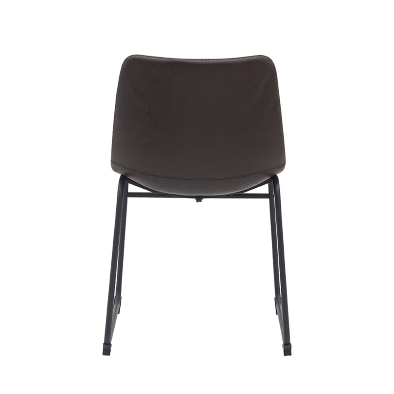 Eetkamerstoel Risto Donkerbruin Kunstleder 47x55x79 cm-Eetkamerstoelen-LABEL51